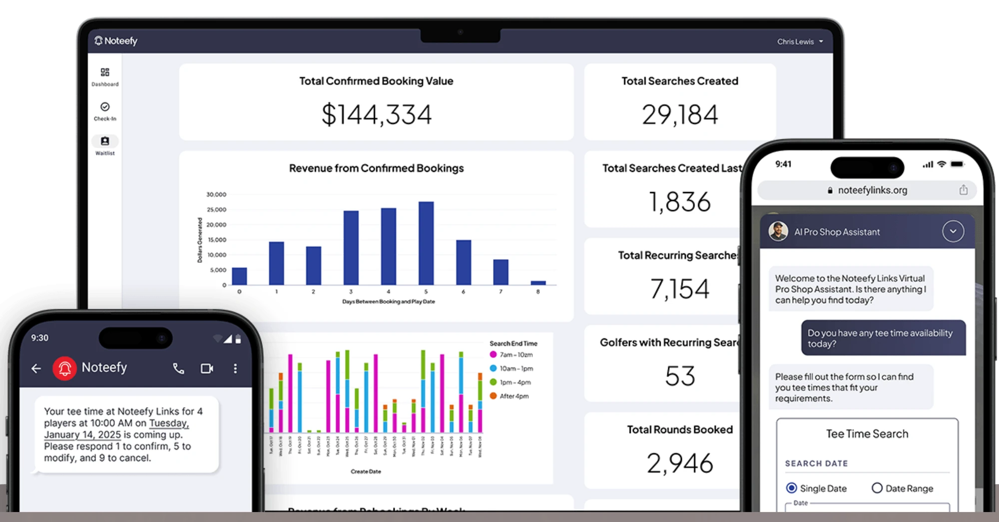 Plataforma Noteefy — dashboard, app mobile e AI Pro Shop Assistant